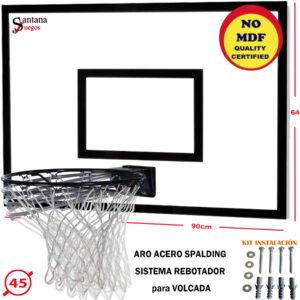 Tablero Basketball Aro 45 resorte rebotador red Spalding