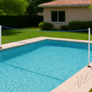 Red De Vóley Para Pileta Piscina Kit Completo Santana Juegos Blanco